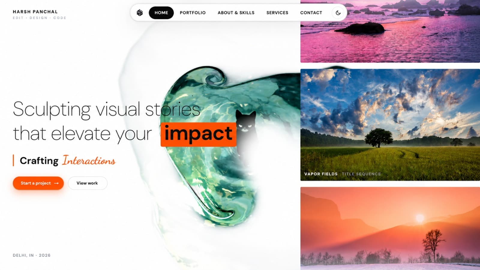 Harsh Panchal — Portfolio website screenshot