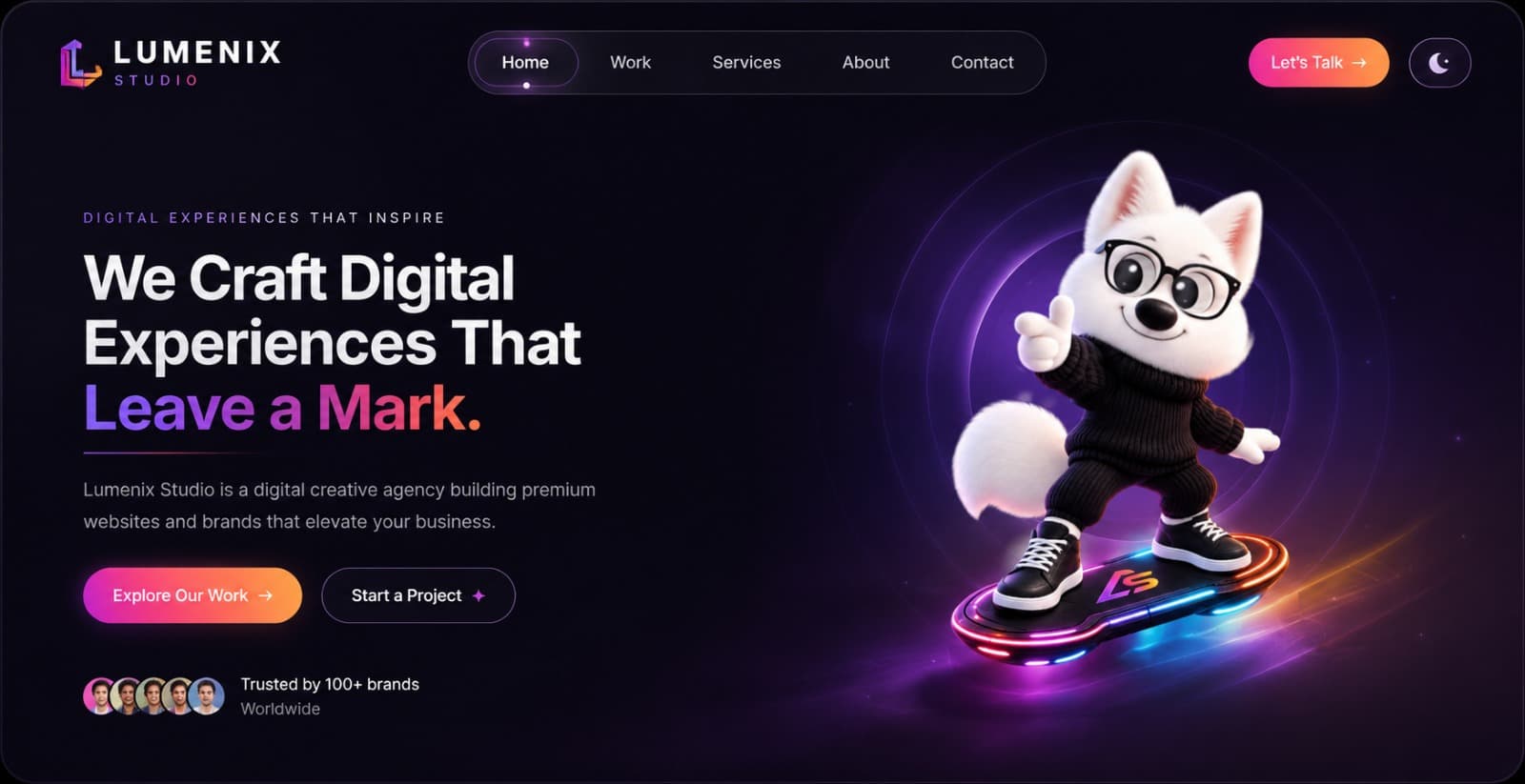 Lumenix Studio — Creative Agency website screenshot