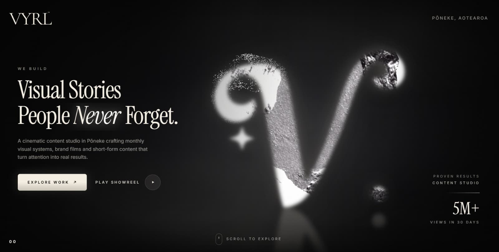 VYRL — Content Studio website screenshot
