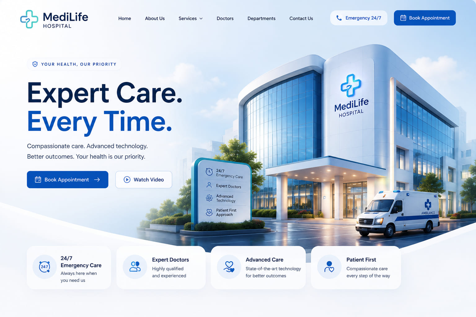 MediLife Hospital — Healthcare Portal